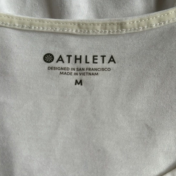 Athleta Essence Mesh Trim Tank Top White Medium Activewear Workout Fitness - Picture 6 of 8